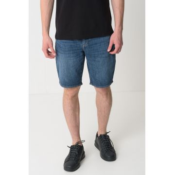 Blugi scurti cu talie medie - Albastru inchis