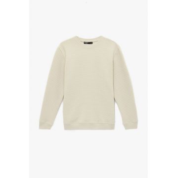 Bluza regular fit de trening cu striatii - Crem