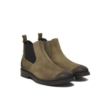 Ghete barbati  piele ecologica - verde -