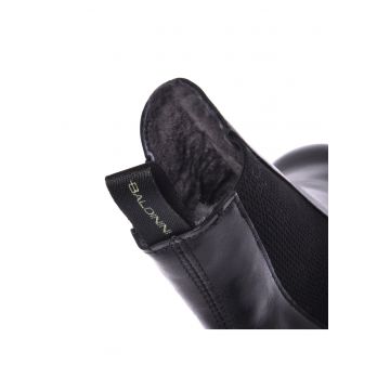 Ghete Chelsea din piele cu captuseala din lana de miel - Negru