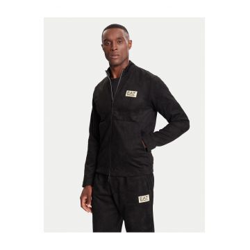 Hanorac barbati  negru - cu fermoar - model simplu