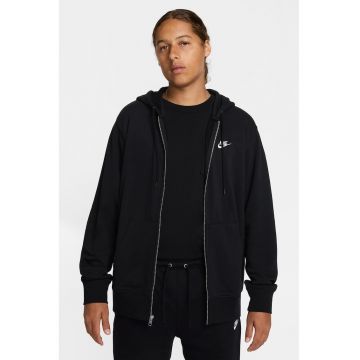 Hanorac din amestec de bumbac cu fermoar Club - Alb/Negru