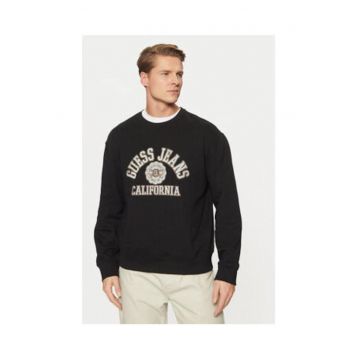 Hanorac din bumbac - cu model logo si maneci lungi