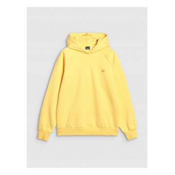 Hanorac unisex  galben - oversize - din bumbac - fara fermoar