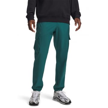 Pantaloni crop pentru fitness Vibe - Verde persan