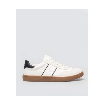 Pantofi sport din piele ecologica cu garnituri textile