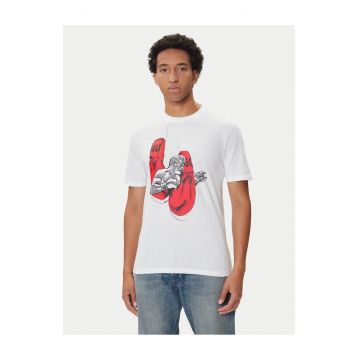 Tricou barbat  alb - bumbac -