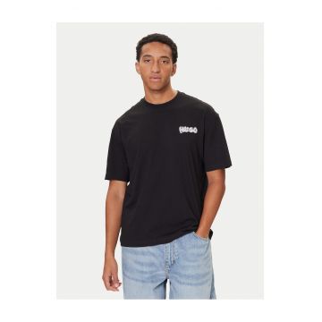 Tricou barbat  negru - bumbac - logo alb