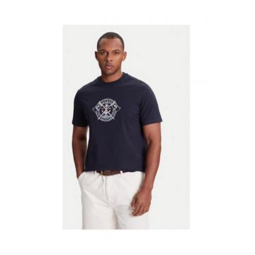 Tricou confortabil din bumbac organic - Bleumarin