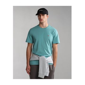 Tricou din bumbac cu decolteu la baza gatului Salis -