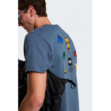 Tricou din bumbac cu imprimeu pe partea din spate Icon - Rosu/Verde/Galben/Albastru prafuit/Albastru