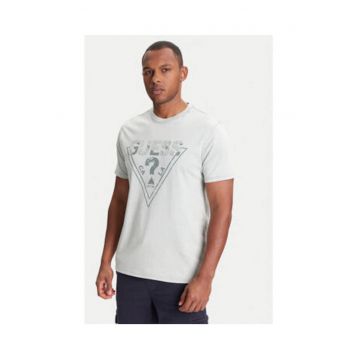 Tricou din bumbac organic cu model logo in relief frontal