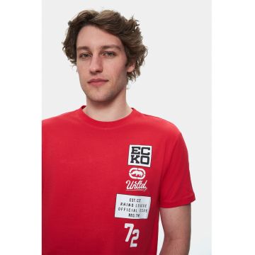 Tricou din bumbac TOMLINSON - Rosu/Alb/Negru