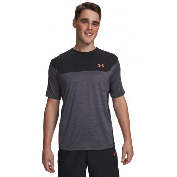Tricou lejer imprimeu logo - pentru fitness Tech Utility - Negru/Gri/Portocaliu mandarina