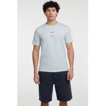 Tricou regular fit cu decolteu la baza gatului - Rosu/Alb/Albastru glaciar