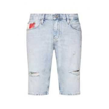 Blugi scurti barbati -  bumbac - albastru deschis