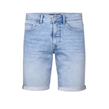 Blugi scurti barbati -  bumbac/bumbac organic/poliester/elastan - albastru deschis