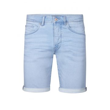 Blugi scurti barbati -  bumbac/poliester/bumbac organic/elastan - albastru deschis -