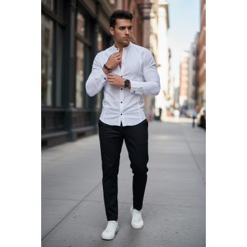 Camasa barbati slim fit mustar G511