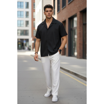 Camasa barbati slim fit neagra Y086 P19-1.3