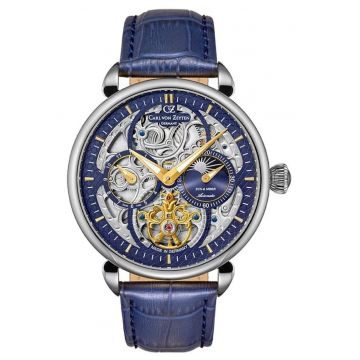 Ceas  pentru barbati - automat - inox -bleumarin/argintiu