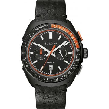 Ceas pentru barbati -  Chronograph 98B428 - negru - curea din piele naturala - mecanism quartz - rezistent la apa 10 ATM