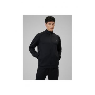 Hanorac sport barbati -  cu fermoar - uscare rapida - negru