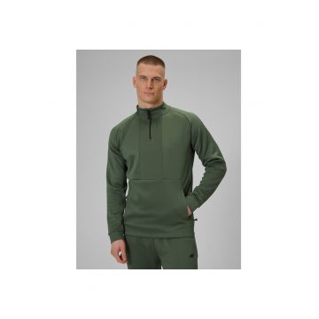 Hanorac sport barbati  uscare rapida - guler inalt - kaki