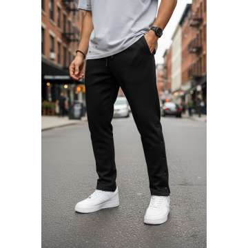 Pantaloni de trening cargo  negri  conici k081 P20-3.3