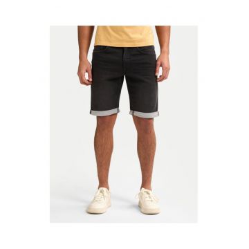 Pantaloni scurti barbati -  denim - gri inchis -