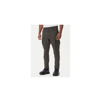 Pantaloni sport barbati -  Zip Pocket 3D - kaki - tesatura