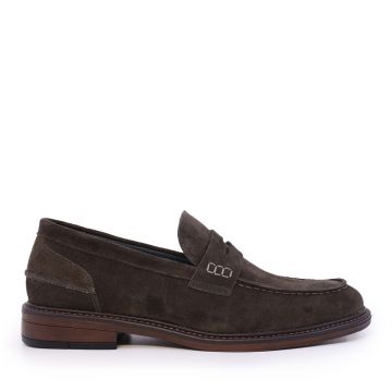 Pantofi loafers bărbați Luca di Gioia maro cafea din piele întoarsă 2931BP6211VTDM