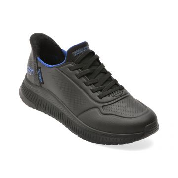 Pantofi sport SKECHERS negri, 118424, din piele ecologica