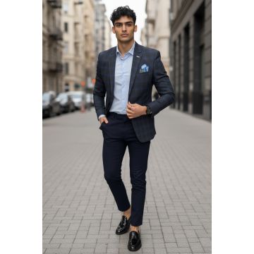 Sacou barbati slim fit carouri C103 P19-4.1