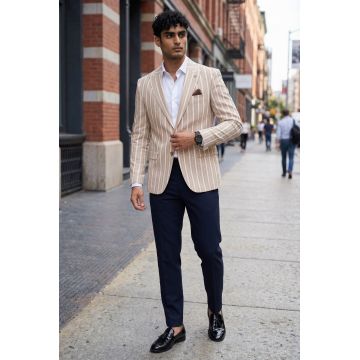 Sacou barbati slim fit dungi b3083 P19-1.3