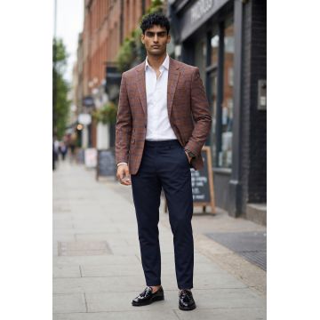 Sacou barbati slim fit in carouri b1265 P19-1.1