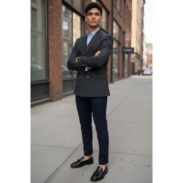 Sacou barbati slim fit in carouri b3138 P20-1.2