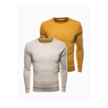 Set de bluze cu decolteu la baza gatului - 2 piese - Alb/Galben mustar