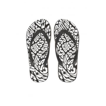 Slapi barbati  model JBLK - culoare negru-alb