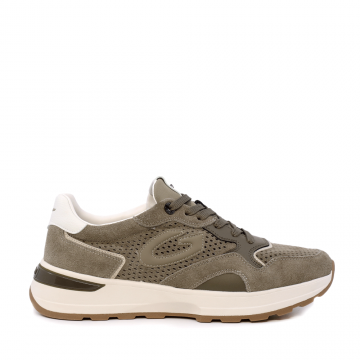 Sneakers bărbați Alberto Gurdiani Levante Punched Suede verzi din piele 811BPF61031VV