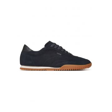 Tenisi barbati  Dark Blue 401 - piele naturala - negru