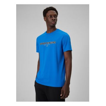 Tricou barbati  albastru - bumbac - imprimeu - croiala lejera