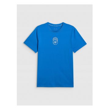 Tricou barbati  albastru regular - bumbac moale - croiala lejera - albastru