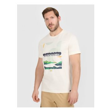 Tricou barbati bej  bumbac