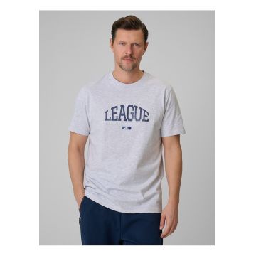 Tricou barbati -  gri - bumbac - cu imprimeu