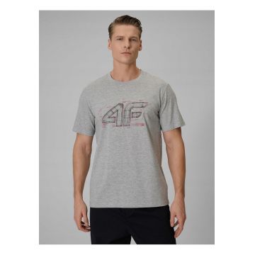 Tricou barbati  gri - bumbac - imprimeu