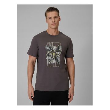 Tricou barbati  gri cu imprimeu - Gri