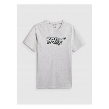 Tricou barbati -  gri - regular - cu imprimeu