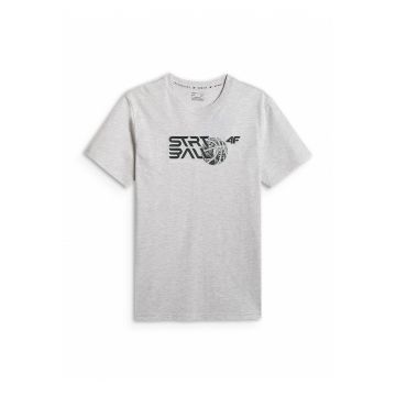 Tricou barbati -  gri - regular - cu imprimeu