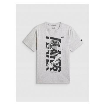 Tricou barbati  gri regular cu imprimeu